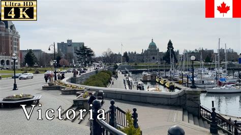 🇨🇦inner Harbour Causeway In Downtown Victoria Winter Walk 4k 60fps