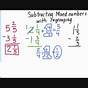 Subtracting Mixed Numbers With Unlike Denominators With Regr