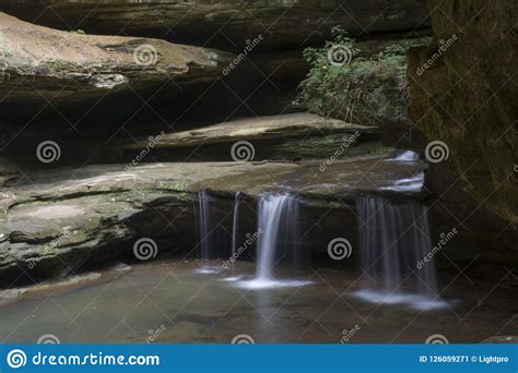 Small Stream Running Down Rocky Surface Stock Image Image Of Hills