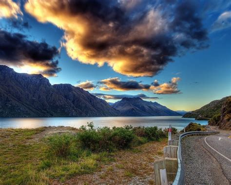 New Zealand Lake Tekapo Mountains Cloud Sky Wallpaper Hd 3840x2160