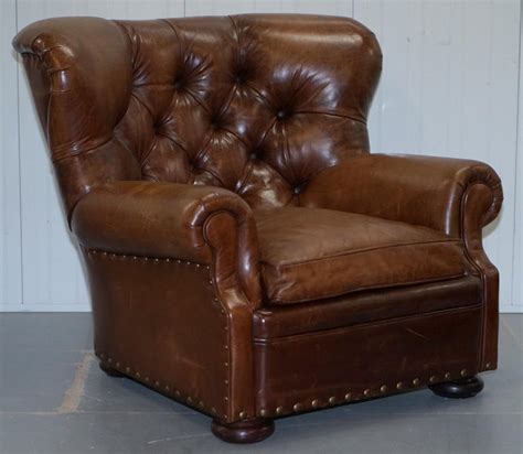 Is a great spin on the modern swivel accent chair. Ralph Lauren Writer's Aged Brown Leather Armchair and ...