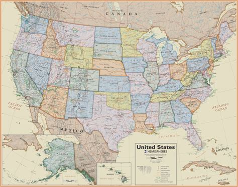 United States Laminated Wall Map X United States Map Wall Maps My XXX