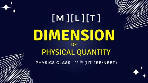 Dimensions Of Physical Quantities Units And Measurements Physics