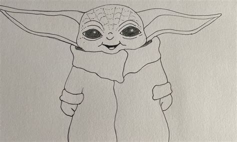 Draw Baby Yoda The Child Grogu With Step By Step