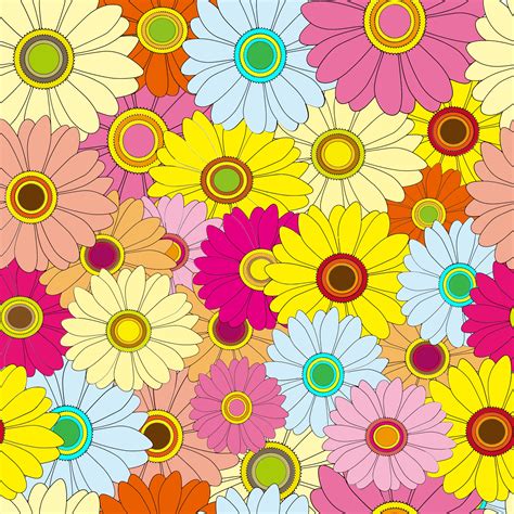 Clipart - Bright Multicolored Floral Background