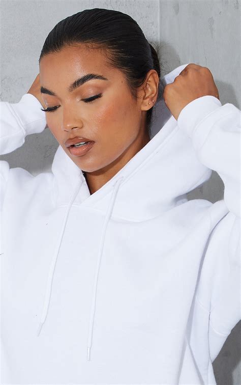 Hoodie Oversized Ultime Blanc Tops Prettylittlething Fr