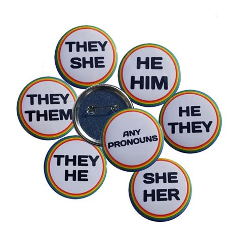 Pronoun Pins Variety Pack Bulk Highly Visible 225 Pinback Buttons Theyshe