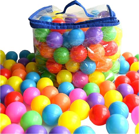 Ram 100 X Multicoloured Soft Plastic Play Pit Balls With Clear Pvc