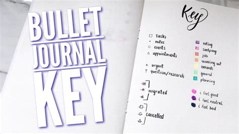 Bullet Journal Key Basic Symbols To Include In A Bullet Journal Key