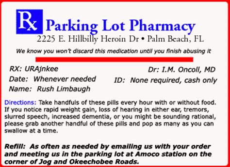 Personalize at home open the template in the free adobe reader on your laptop or computer and simply start typing over my. Printable labels to send your old pills to Rush Limbaugh