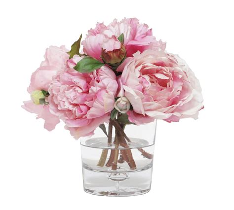 Faux Mixed Peony In Glass Vase Pottery Barn