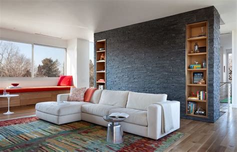 Great Stone Work Best Living Room Design Accent Walls In Living Room
