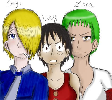 One Piece Gender Bender Lucy Sanju And Zora By Demonchroniclesowner