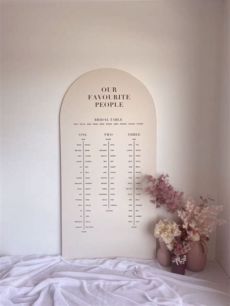 Arch Seating Chart Find Your Seat Wooden Wedding Guest Seating Plan