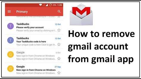 How To Remove Gmail Account From Gmail App Youtube