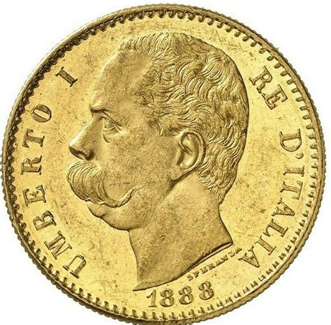 Very Rare 1888 Italy Gold Coin 50 Lire Ngc Ms62 King Umberto I Mintage