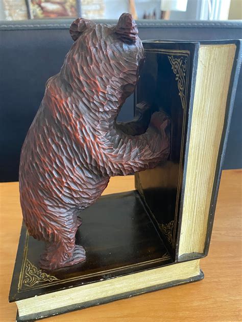Bear Bookend Standing Bear Heavy Black Forest Decor Etsy