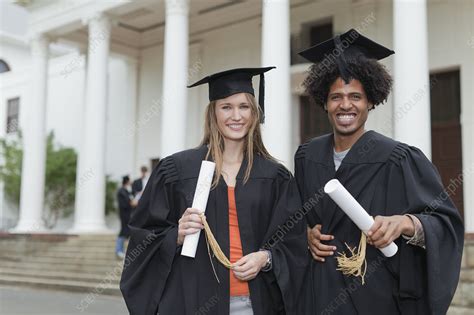 Graduates With Their Degrees On Campus Stock Image F0052446