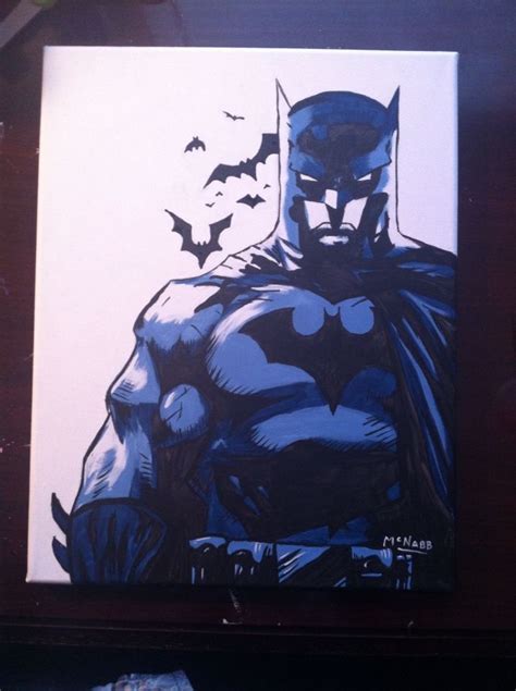 Batman Painting In Acrylic Paints Painting By Mcnabb Superhero