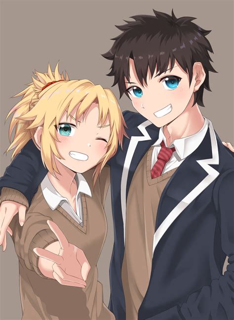 Fujimaru Ritsuka Mordred And Mordred Fate And 2 More Drawn By