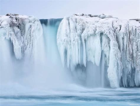 Frozen Waterfall And Mist Wallpapers And Images Wallpapers Pictures