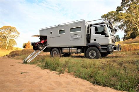 this 435 000 off road rv is a hardcore military vehicle on the outside and a swanky loft on the