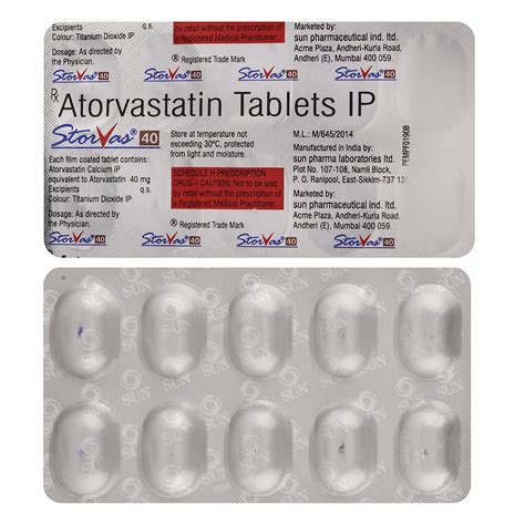 Storvas 40 Strip Of 10 Tablets Health And Personal Care