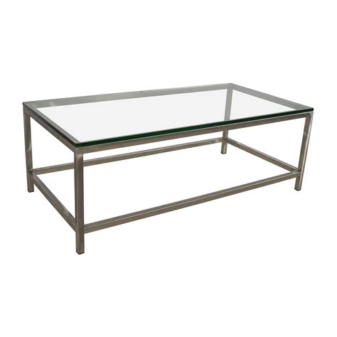 Tangkula rectangular glass coffee table, modern side coffee table w/lower shelf, tempered glass tabletop & metal legs, suitable for living room office (natural) 4.8 out of 5 stars 160 $114.99 $ 114. 64% OFF - Crate & Barrel Crate & Barrel Era Rectangular ...