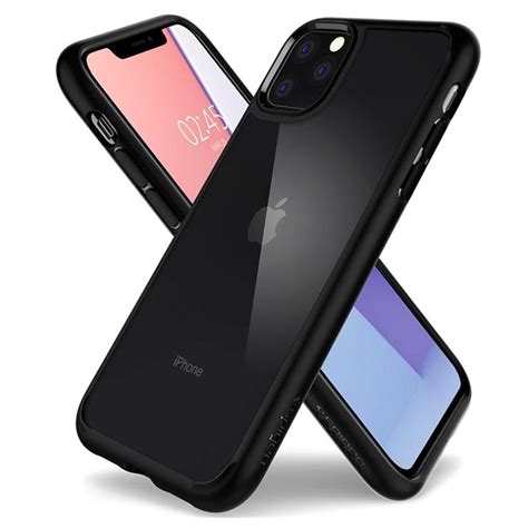 It features a pouch in the back that securely carries a couple of your most used cards. Spigen Ultra Hybrid iPhone 11 Pro Max Case - Black / Clear