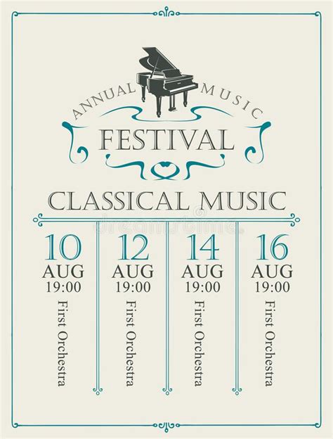 Poster For The Annual Festival Of Classical Music Stock Vector