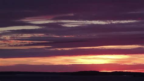 Beautiful Purple And Orange Sunset In Parry Sound Ontario