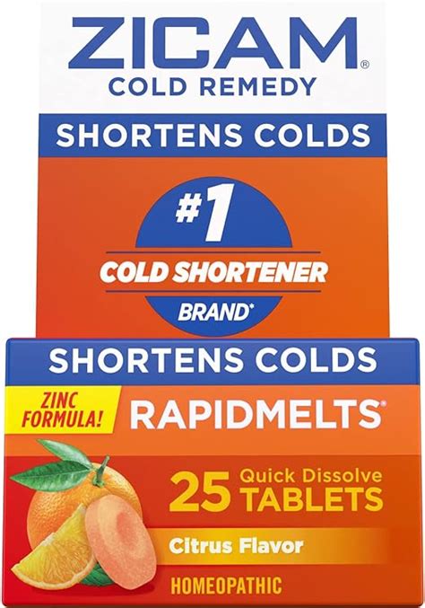 Zicam Cold Remedy Zinc Rapidmelts Citrus Flavor 25 Count Pack Of 1 Health