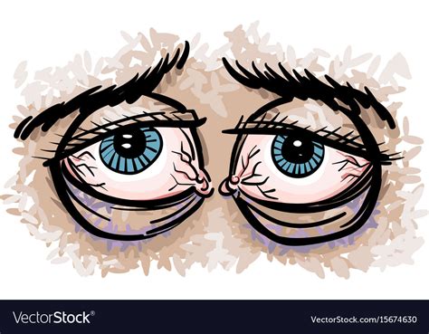 Cartoon Image Of Tired Eyes Royalty Free Vector Image