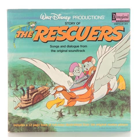 Disney The Rescuers Production Cel And Disneyland Storyteller Record