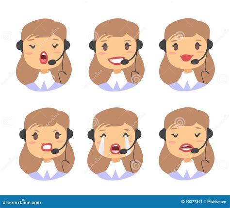 Portrait Of Happy Smiling Female Customer Support Phone Operator