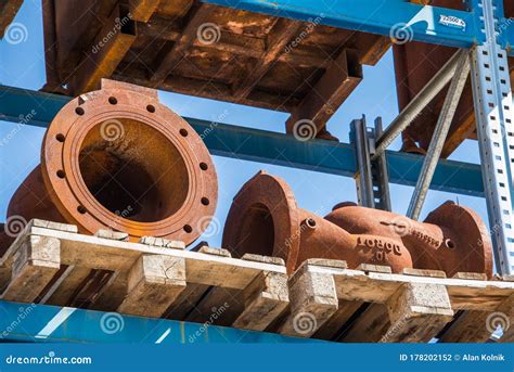 Stacked Of Shipment Boxes On Pallets Waiting For Load Into Container Truck Royalty Free Stock