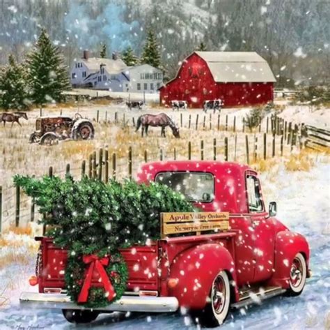 Pin By Carol Farr On Vintage Christmas Christmas Red Truck Christmas