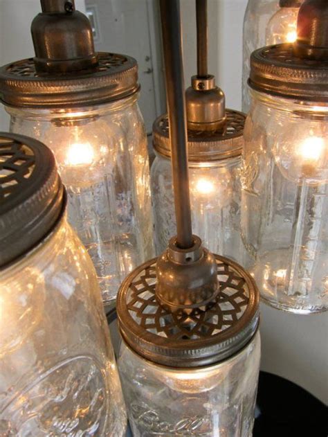 Mason Jar Chandelier Mason Jar Lighting Jar Lights Mason Jar Chandelier