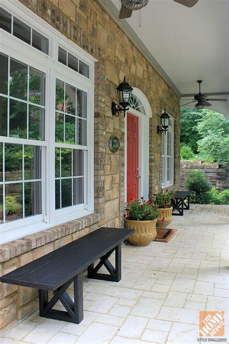 Traditional garden bench outdoor designs build. Front Porch Decorating Ideas: DIY wooden benches and ...