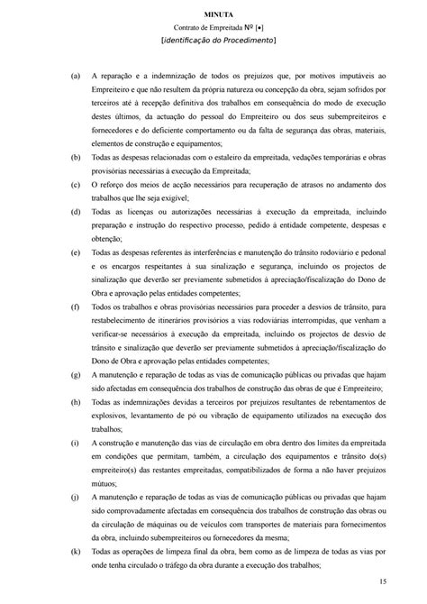 Minuta Contrato De Empreitada De Obras Públicas Anexo Iv Manual By