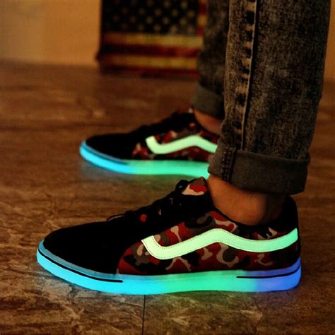 Cool Men Shoes Breathable Led Sneakers Casual Light Fluorescent Shoe