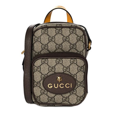 Gucci Gg Supreme Monogram Mini Neo Vintage Double Zip Messenger Bag