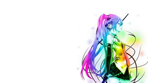 Rainbow Hatsune Miku Hatsune Girl Anime Music Miku Manga Colors