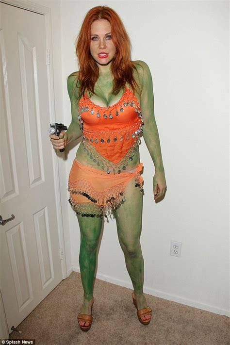 Maitland Ward Wears Nothing But Green Bodypaint As She Strips Naked For