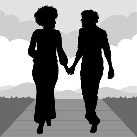 Free Vector Flat Design Holding Hands Silhouette