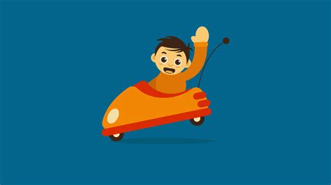 Illustration Vector Graphic Design Cartoon Character Of Boy Drive A