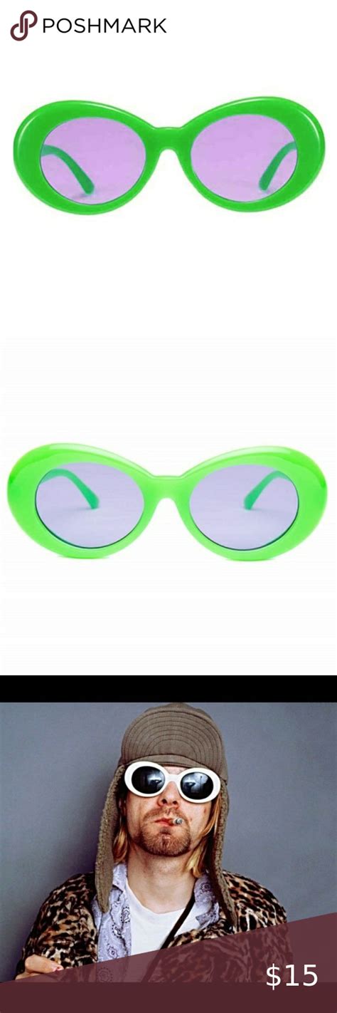 Green Kurt Cobain 90s Clout Goggles Sunglasses Green With Pin Green
