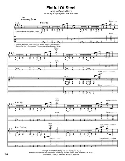 Fistful Of Steel By Rage Against The Machine Guitar Tab Guitar