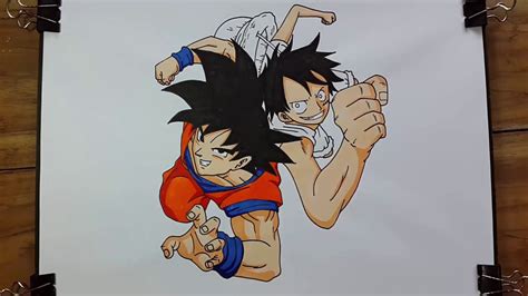 Goku And Luffy Art Drawing Youtube