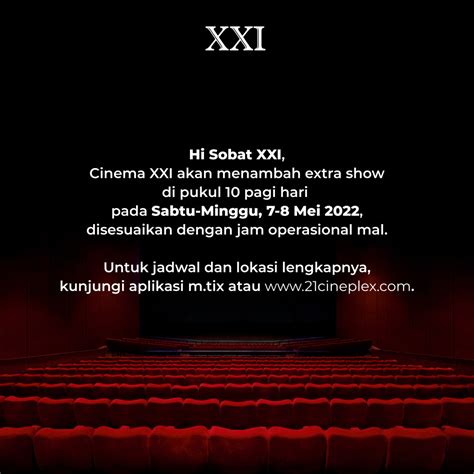 Cinema XXI on Twitter 𝗕𝗥𝗘𝗔𝗞𝗜𝗡𝗚 𝗡𝗘𝗪𝗦 Weekend ini akan ada 𝗘𝗫𝗧𝗥𝗔 𝗦𝗛𝗢𝗪